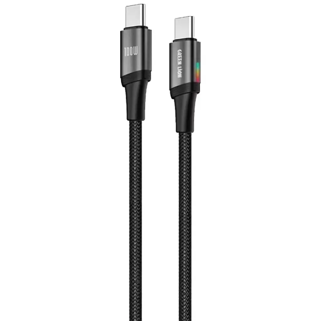 Green Lion Lumi Charge USB-C to USB-C Braided Cable PD 100W 1m