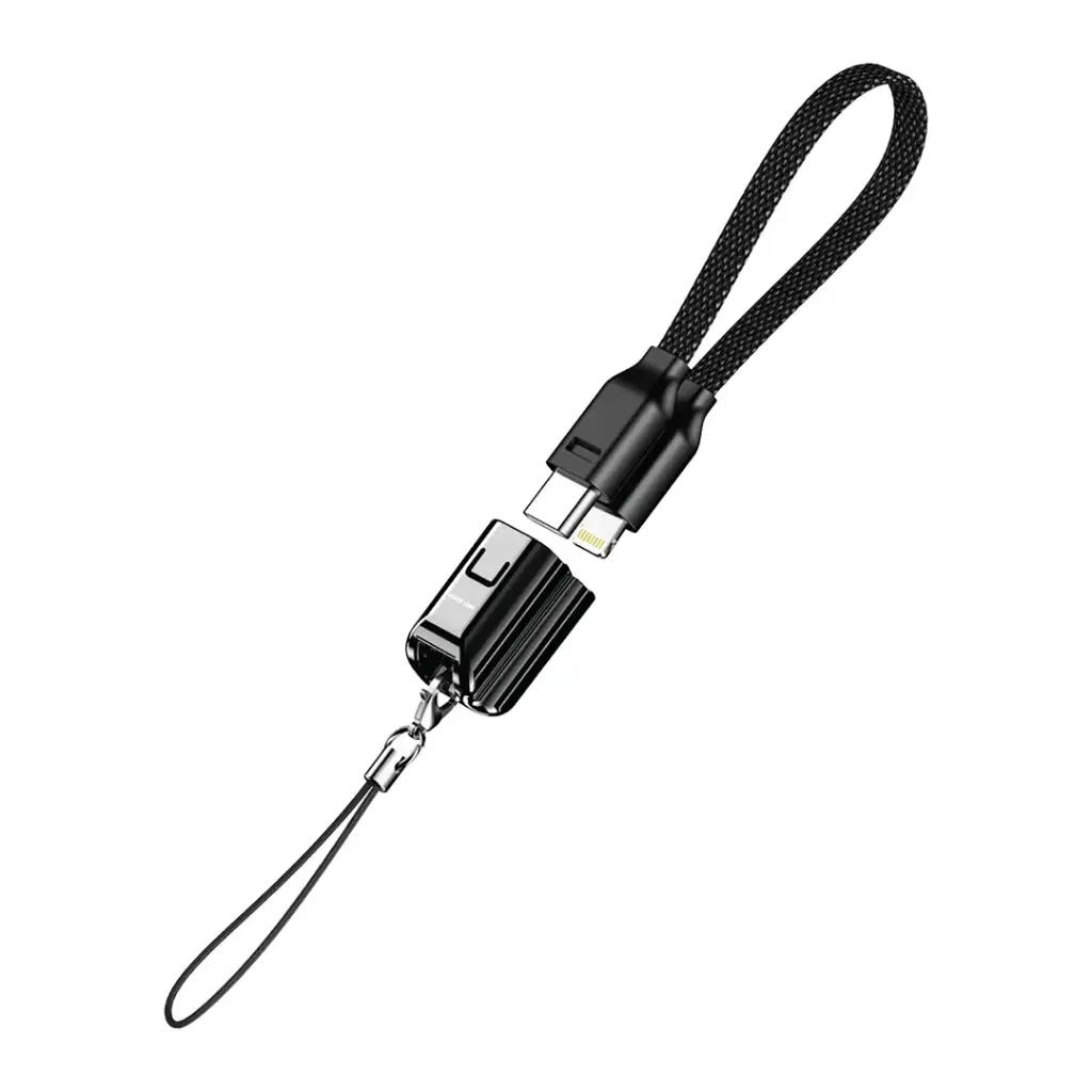 Green Lion Lanyard Cable USB-C to Lightning 15cm Braided 30W