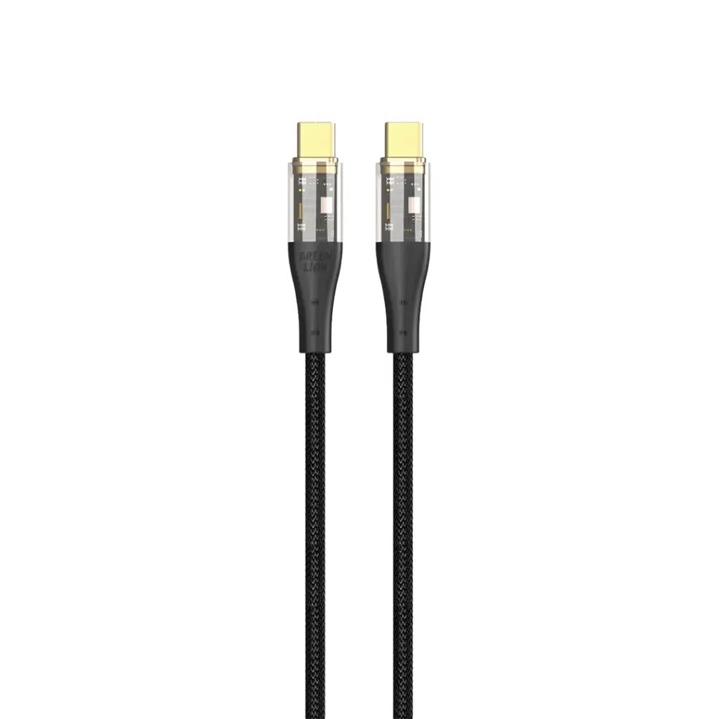 Green Lion Transparent Cable USB-C to USB-C Braided