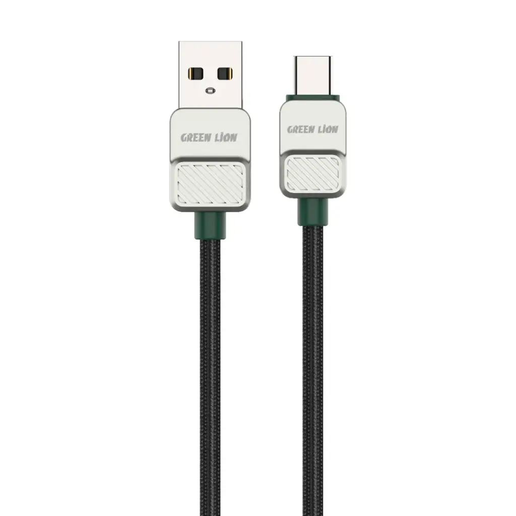 Green Lion USB-A to Type-C Cable Electroplated Braided 1m 15W