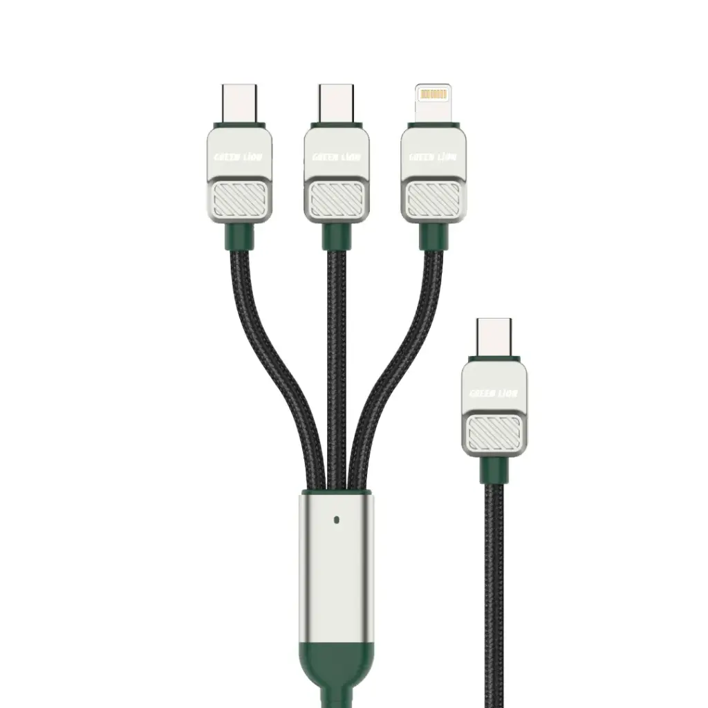 Green Lion 3-in-1 Cable Braided Type-C to C+C+L 1.2m