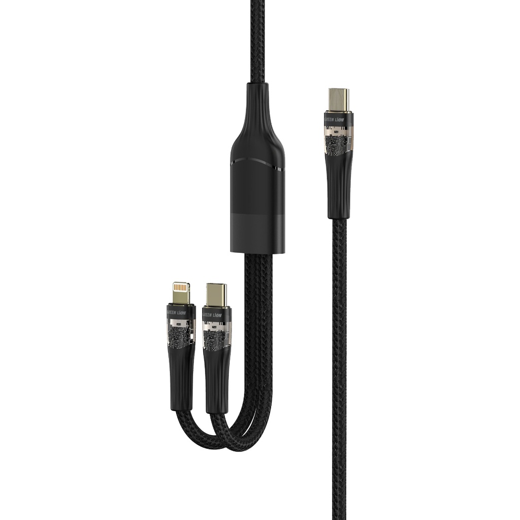 Green Lion 2 in 1 Transparent Fast Charging Cable