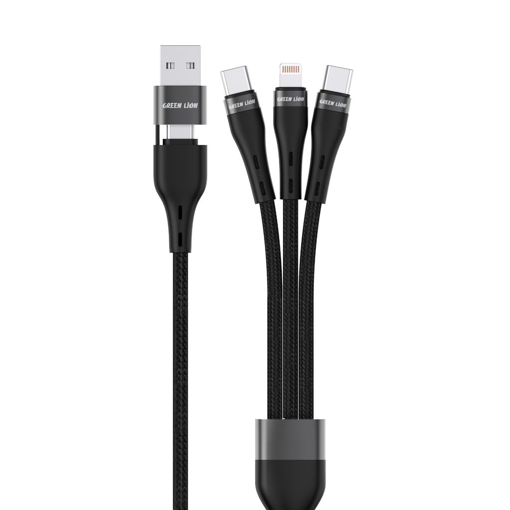 Green Lion 3 in 2 Braided Fast Charging Cable