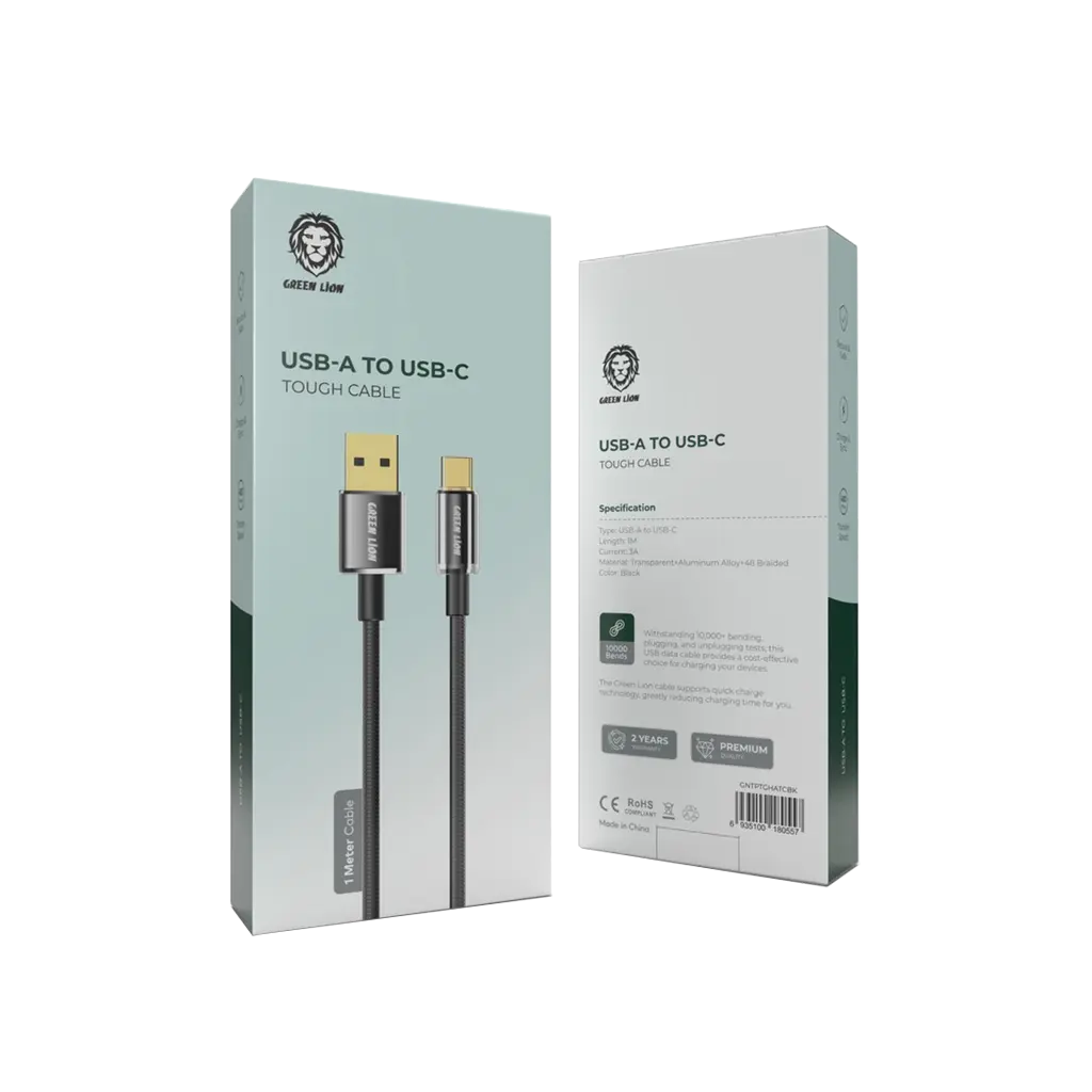 Green Lion USB-A to Type-C Tough Cable 1M