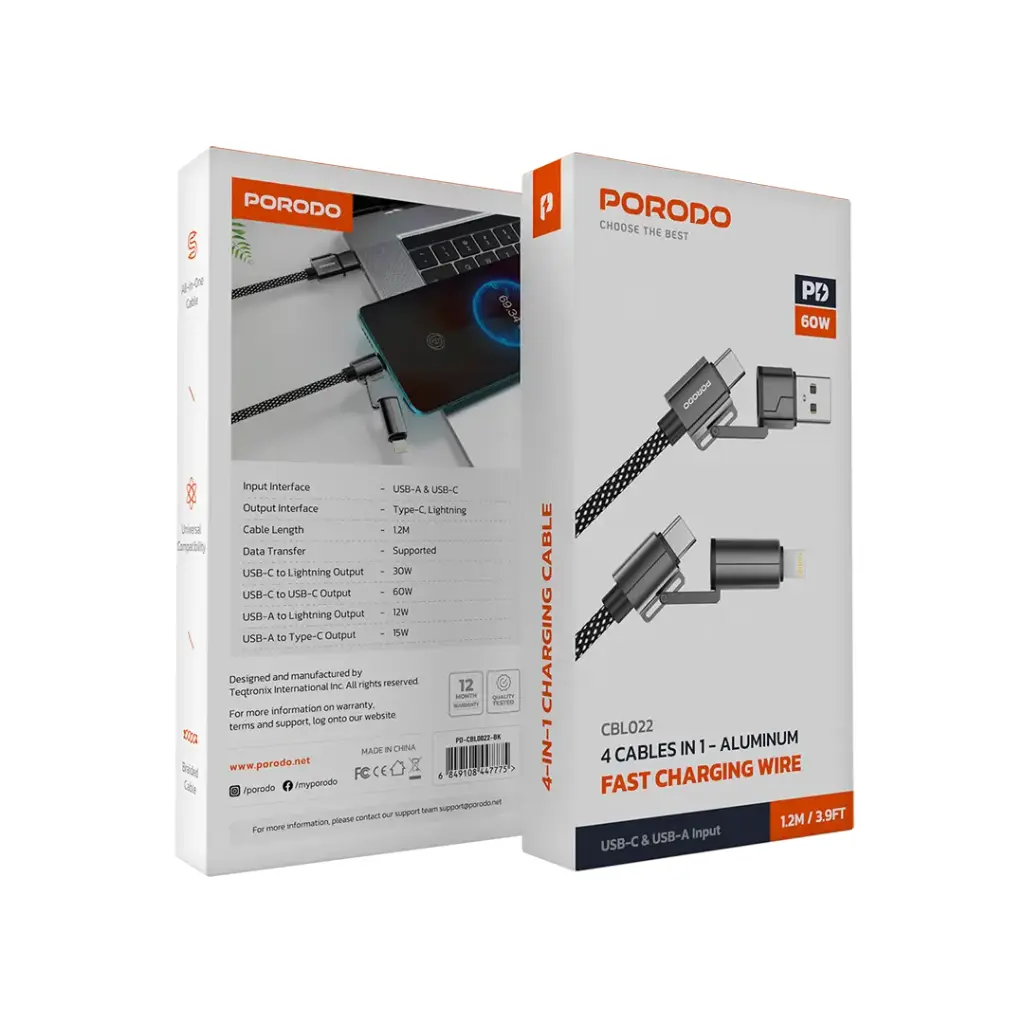 Porodo 4-in-1 Charging & Data Cable