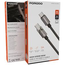 Porodo High-Speed USB-C to USB-C Cable 100W