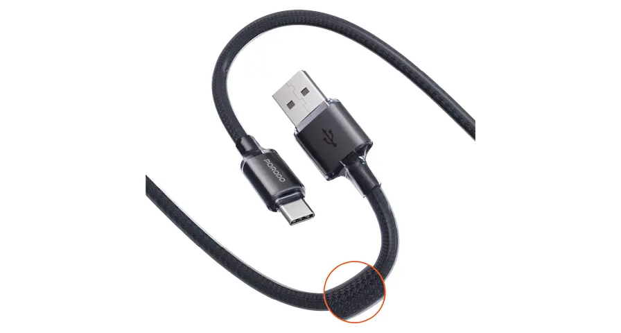 Porodo USB-A to USB-C Braided Cable
