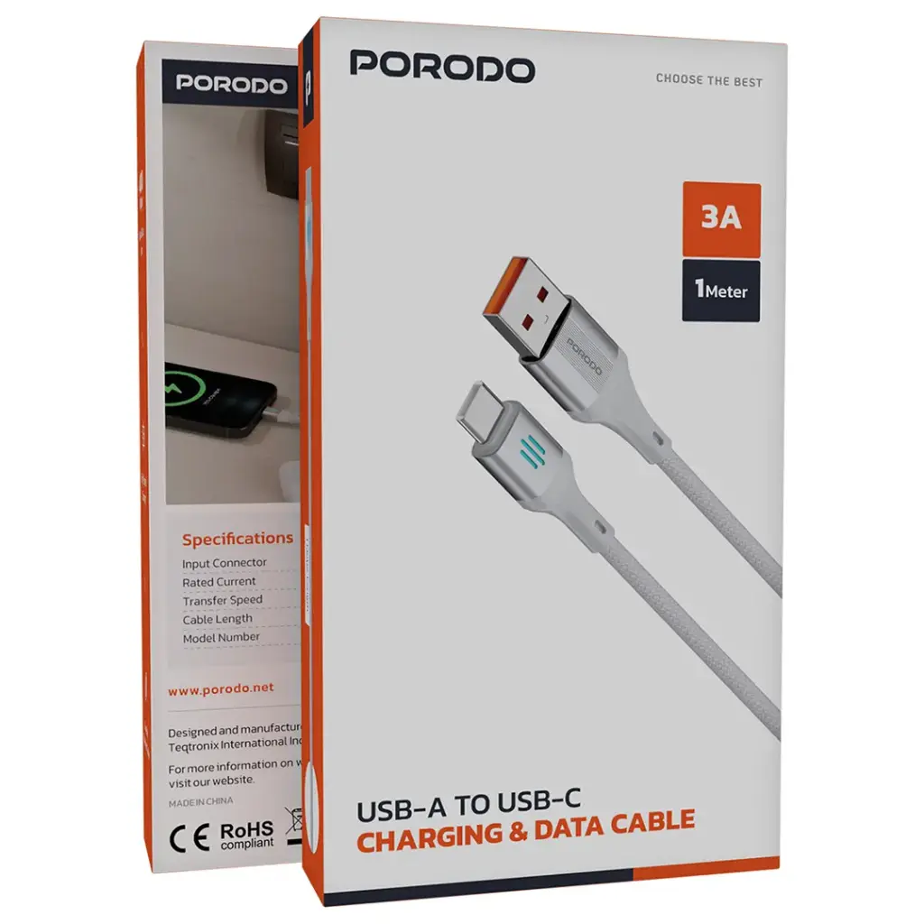 Porodo USB-A to USB-C Charging & Data Cable