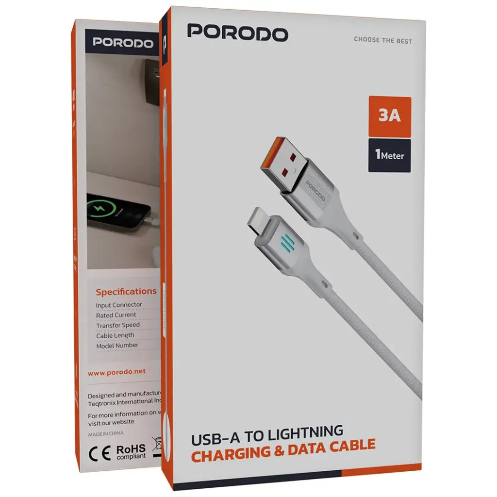 Porodo USB-A to Lightning Charging & Data Cable