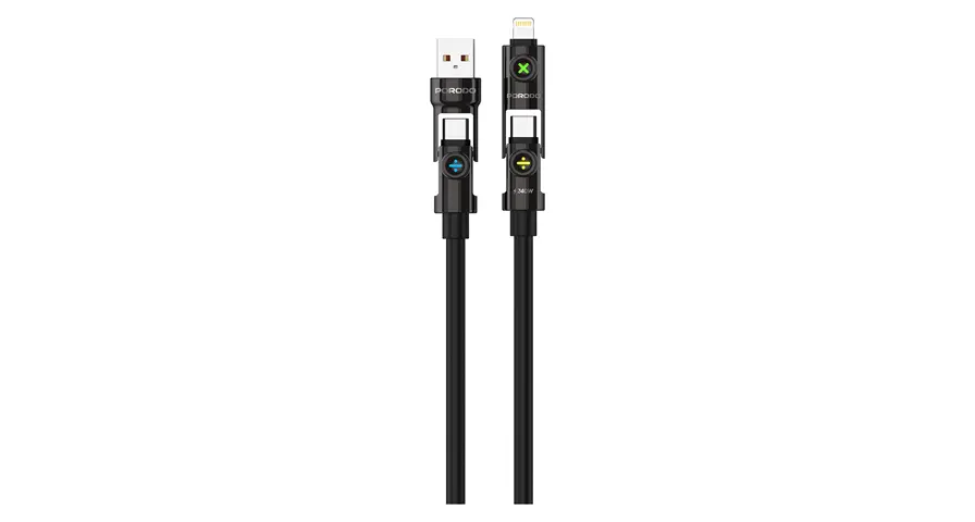 Porodo PowerGlow 4-in-1 High-Speed Charging Cable PD 240W