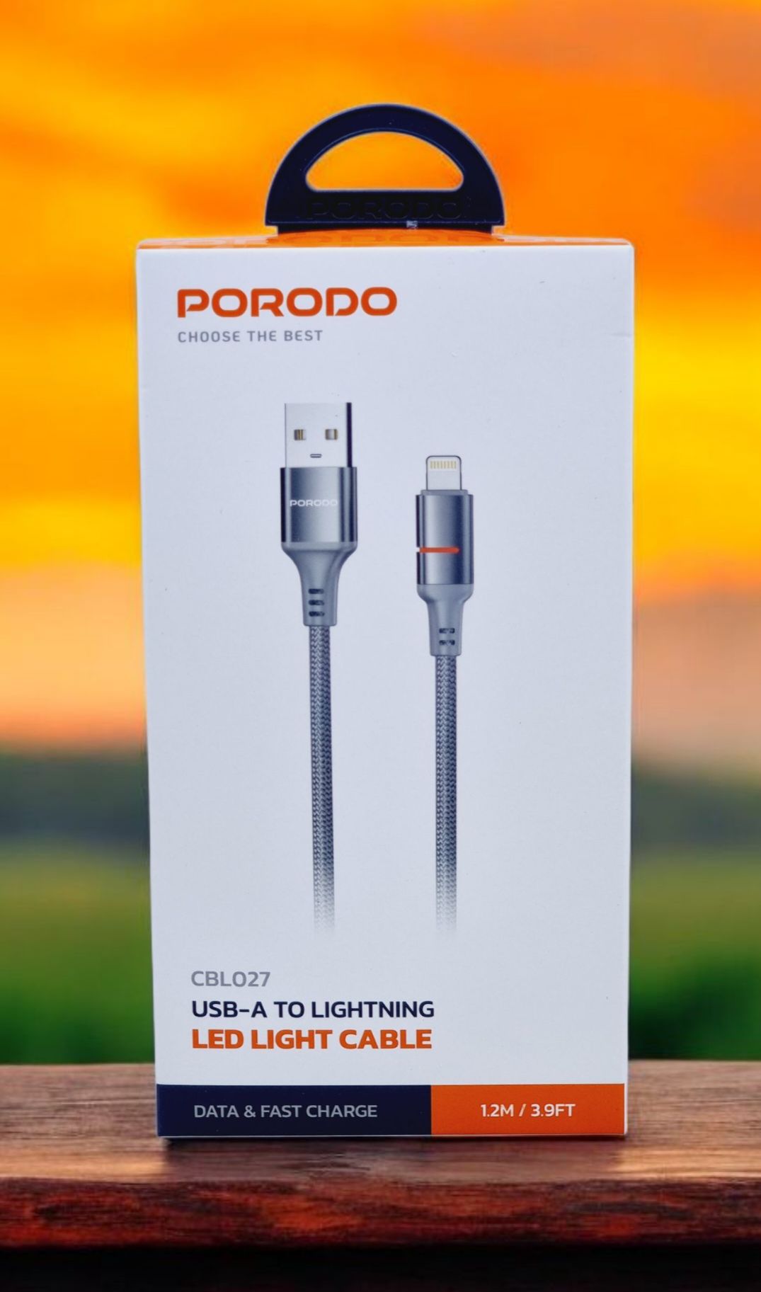 Porodo USB-A to Lightning LED Light Cable