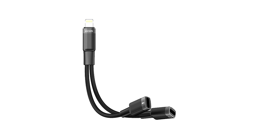 Porodo Lightning Audio & Charging Adapter 0.12m
