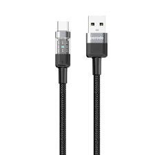 Porodo Transparent Braided USB-A to USB-C Cable Fast Charge & Data 1.2m