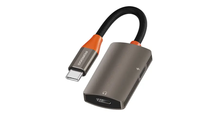 Porodo AudioLink Duo USB-C Interface Audio & Charge Splitter
