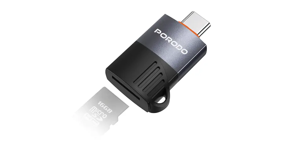 Porodo USB-C OTG TF Card Reader