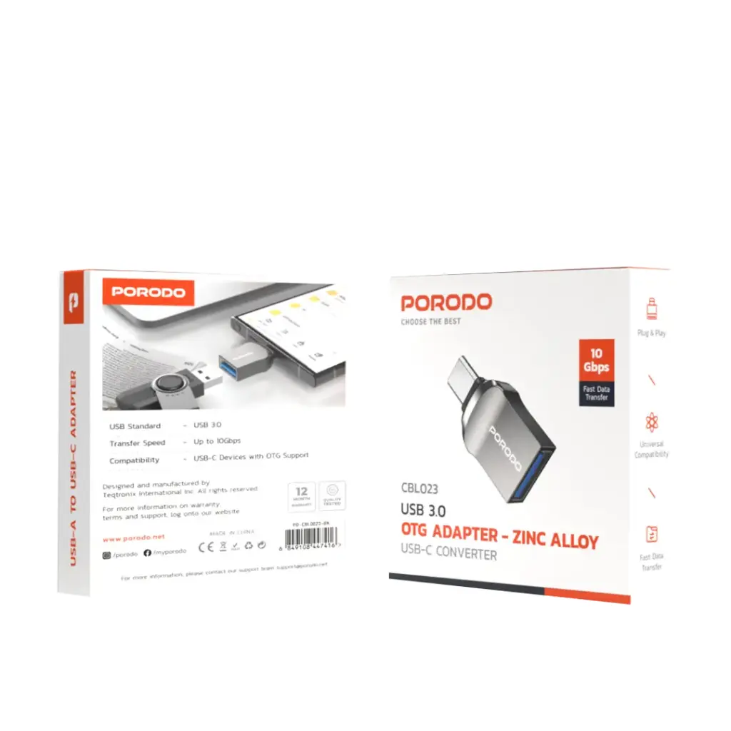 Porodo Zinc Alloy OTG Adapter