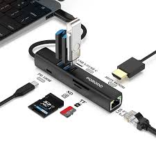 Porodo 8-in-1 Multi-Port USB Hub 5Gbps Transfer Speed
