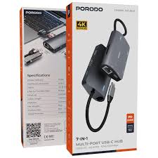 Porodo 7-in-1 USB-C Multi Port Hub