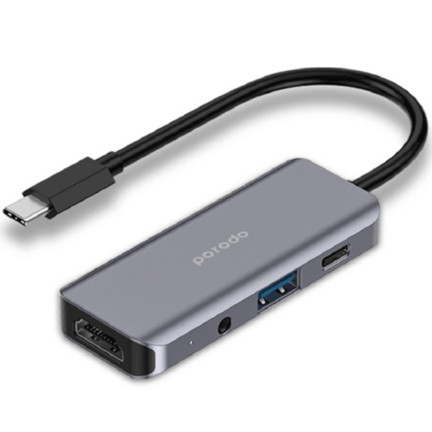 Porodo 4-in-1 HDMI 4K USB-C Hub