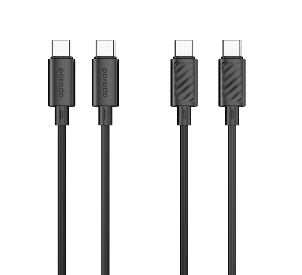 Porodo Blue USB-C to USB-C кабель 60W PD 1.2м (PB-60WCLC-BK)