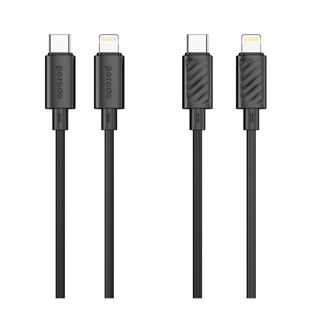 Porodo Blue USB-C to Lightning кабель 27W PD 1.2м (PB-20WCLC-BK)