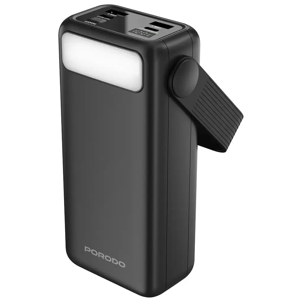 Porodo Lara 30000mAh power bank со встроенными кабелями и фонариком