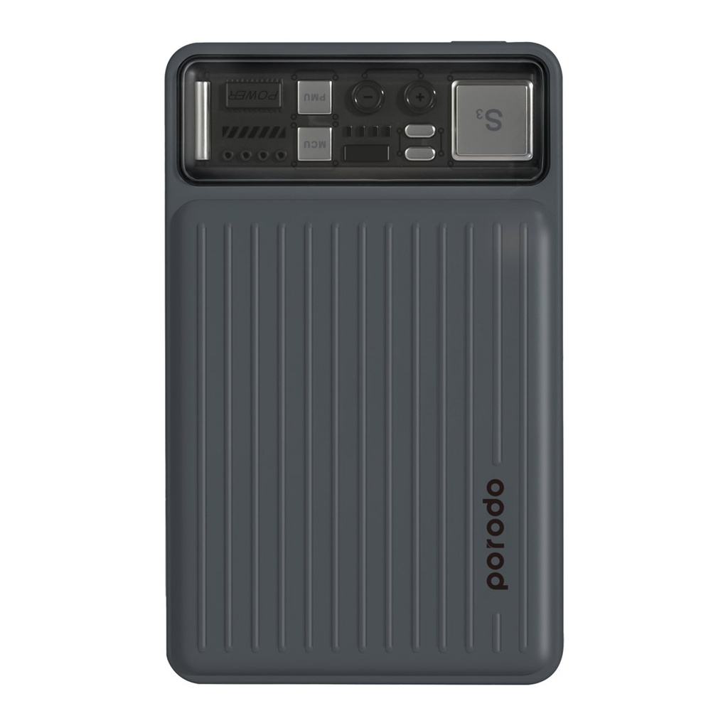 Porodo 10000mAh Slim power bank со встроенными Type-C и Lightning кабелями