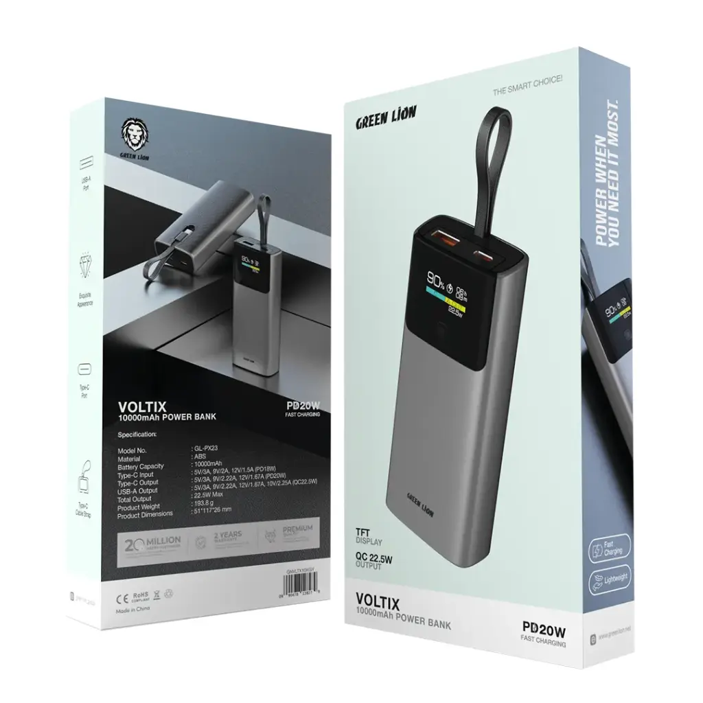 Green Lion Voltix باور بانك 10000mAh PD 20W