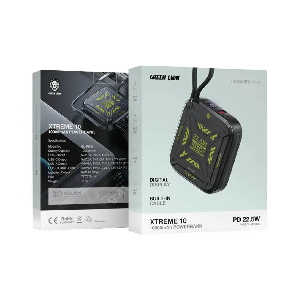 Green Lion Xtreme 10 Power Bank 10000mAh PD 22.5W