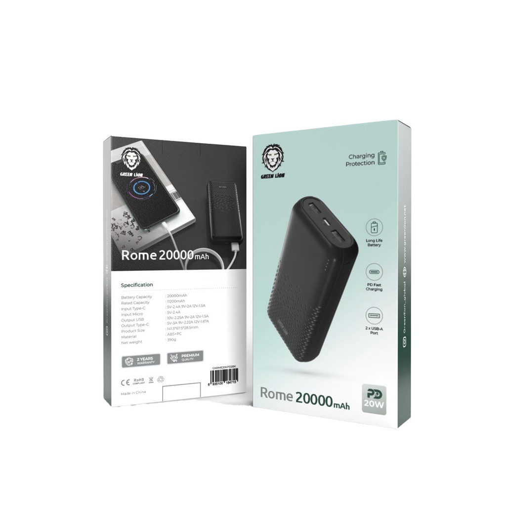 Green Lion Rome باور بانك 20000mAh PD 20W