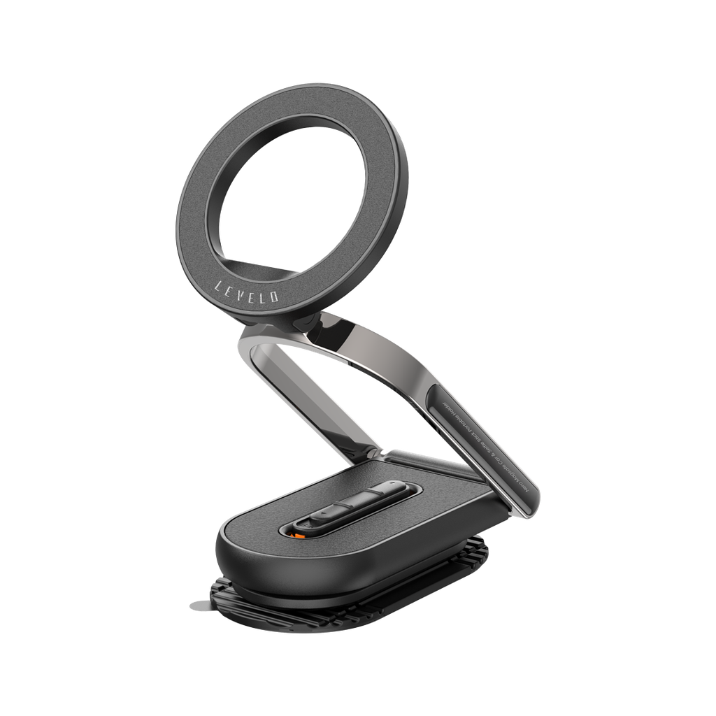 حامل Levelo Nero MagSafe للسيارة وعصا سيلفي محمولة