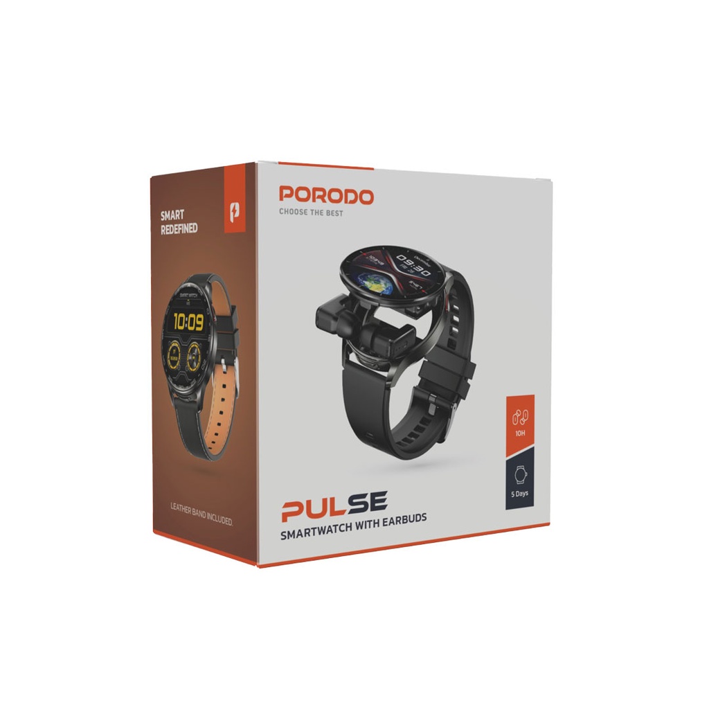 Porodo Pulse Smart Watch with Earbuds