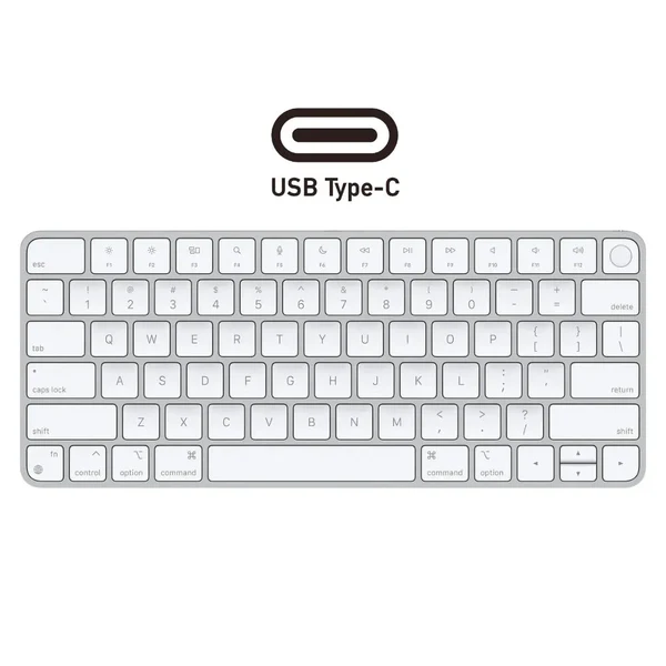 Apple Magic Keyboard مع Touch ID USB-C فضي