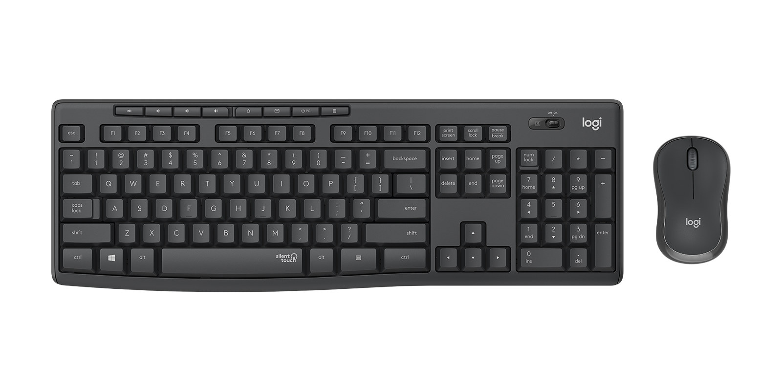 Logitech مجموعة لوحة مفاتيح وماوس لاسلكية MK295 920-009801