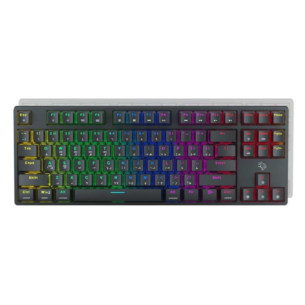 Porodo Gaming TKL لوحة مفاتيح ميكانيكية 3 في 1 (سلكي/2.4G/Bluetooth)