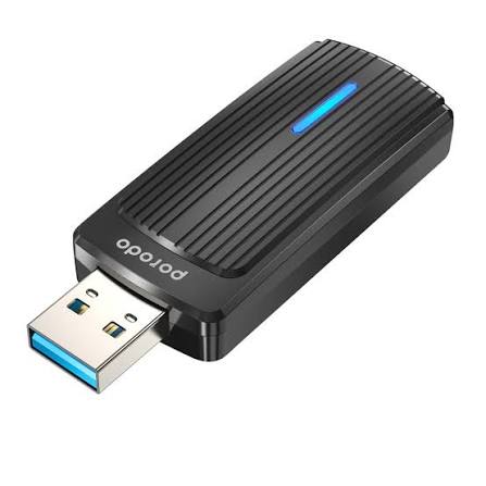 محول Wi-Fi ثنائي النطاق Porodo USB 3.0 بهوائي مدمج