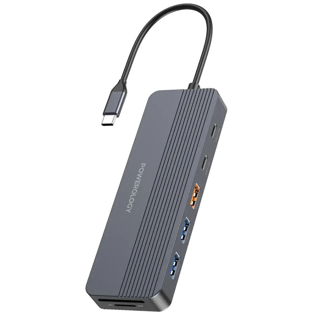 محول Powerology USB-C متعدد المنافذ 12 في 1