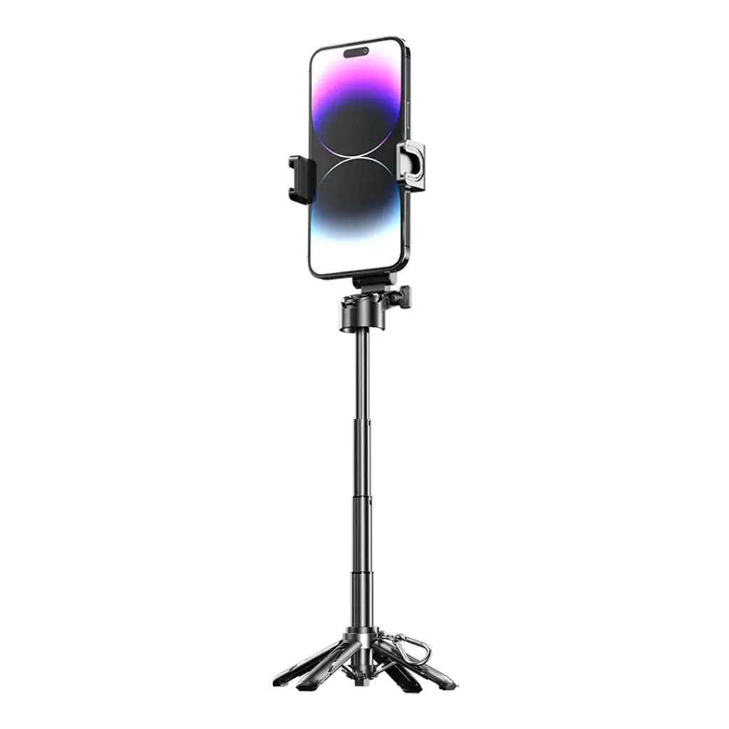 Porodo Quad Base عصا سيلفي مع مقبض كاميرا