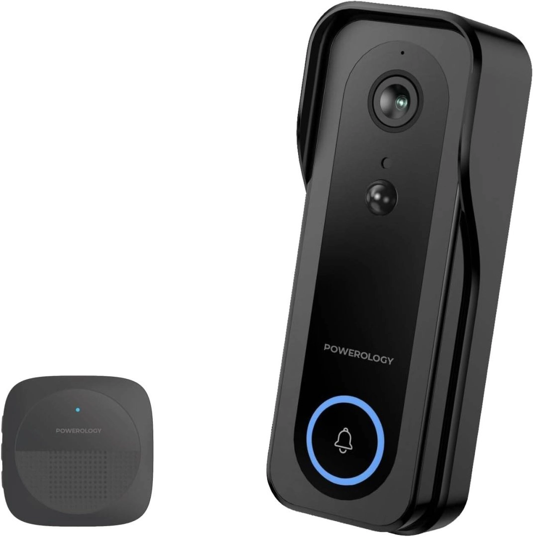 Powerology IP65 265GB 3MP Infrared Smart Camera Doorbell 5200mAh with Voice