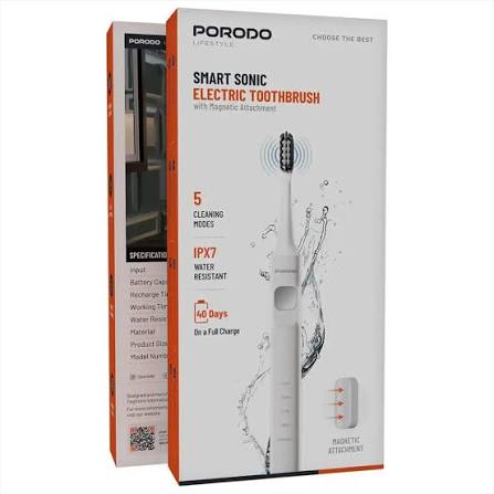 Porodo Lifestyle Smart Sonic Electric Toothbrush with Magnetic Attachment